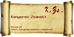 Kenyeres Zsanett névjegykártya